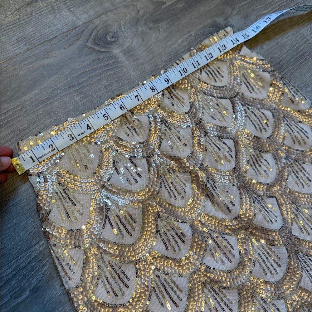 Lulu's Gold Embellished Pencil Skirt-Size M - Picture 5 of 11